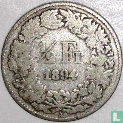 Zwitserland ½ franc 1894 (munten), Postzegels en Munten, Munten | Europa | Niet-Euromunten, Losse munt, Goud, Zilver, Verzenden