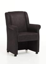 Eetkamerstoel Mandy met wielen - eetkamerstoelen - Bruin, Huis en Inrichting, Nieuw, Bruin, Stof