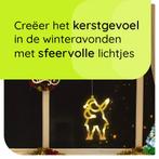 Kerstverlichting Raam Kerstman met Kerstcadeau - 20x12cm -, Diversen, Kerst, Verzenden, Nieuw