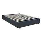 Tweepersoonsbed Nola met bedbodem kunstleer 200x140 cm zwart, Verzenden, Nieuw