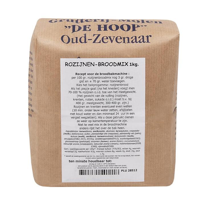Molen de Hoop Rozijnenbroodmix 1kg, Hobby en Vrije tijd, Taarten en Cupcakes maken, Nieuw, Verzenden