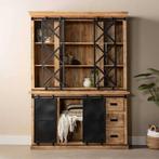 Buffetkast Mangohout Milan 200 X, Huis en Inrichting, Kasten | Buffetkasten, Nieuw, 200 cm of meer, Industriële meubels, 25 tot 50 cm