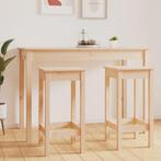 vidaXL Barstoelen 2 st 40x40x78 cm massief grenenhout, Huis en Inrichting, Stoelen, Verzenden, Nieuw, Bruin