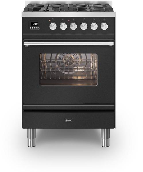 Ilve P06WE3/MG fornuis mat grafiet - 60 cm. breed, Witgoed en Apparatuur, Fornuizen, 60 cm of meer, Vrijstaand, 4 kookzones, Energieklasse A of zuiniger