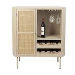 *WOONWINKEL* Beige Wijnkast Met Rotan, Verzenden, Nieuw
