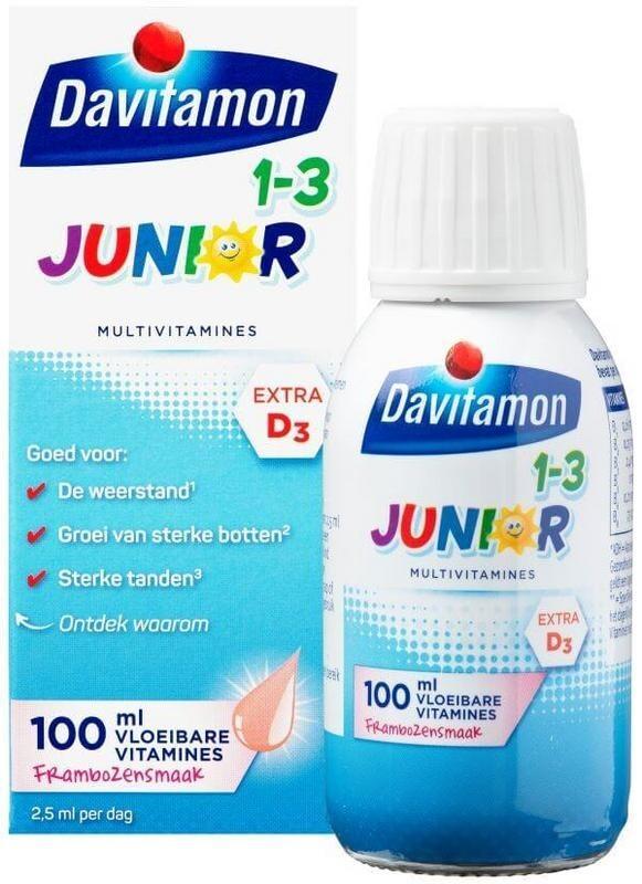Davitamon Junior 1+ vloeibare vitamines framboos, Diversen, Verpleegmiddelen, Nieuw, Verzenden