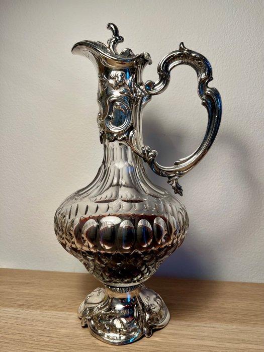 Karaf - Kristal - Zilveren vergulde bevestigingen, Antiek en Kunst, Antiek | Meubels | Tafels