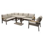 Lola dining hoek loungeset 6 delig verstelbare tafel latte, Tuin en Terras, Tuinsets en Loungesets, Ophalen of Verzenden, Nieuw