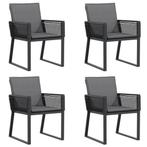 Tuinstoelen 4st Zwart | Retourdeal | 40% Korting, Tuin en Terras, Tuinstoelen, Ophalen of Verzenden, Nieuw, Kunststof