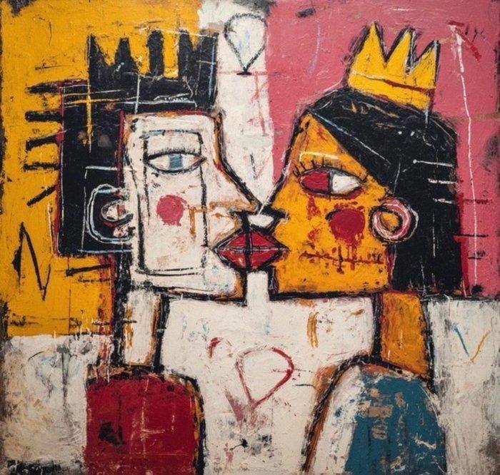 Eric Brumette - KISS ME LIKE BASQUIAT 28 - Toile L, Antiek en Kunst, Kunst | Designobjecten
