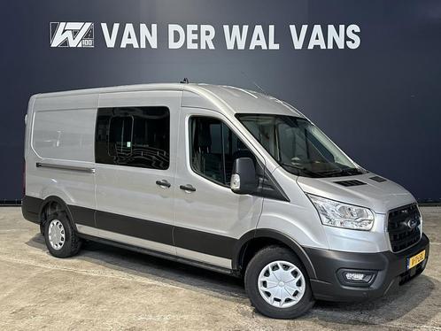 Ford Transit 2.0 TDCI 131pk L3H2 Dubbele Cabine Euro6 Airco, Auto's, Bestelauto's, Handgeschakeld, Diesel, Zilver of Grijs, Ford