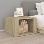 vidaXL Nachtkastje 57x55x36 cm bewerkt hout sonoma, Verzenden, Nieuw, 45 tot 65 cm, Minder dan 55 cm
