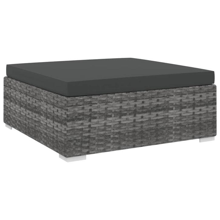 Voetensteun Poly Rattan Grijs | Retourdeal | 51% Korting, Tuin en Terras, Aarde en Mest, Ophalen of Verzenden