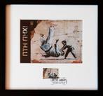 Banksy (1974) - FRAME WITH 2 X STAMP [1 of 200] - FCK PTN, Verzamelen, Gelopen