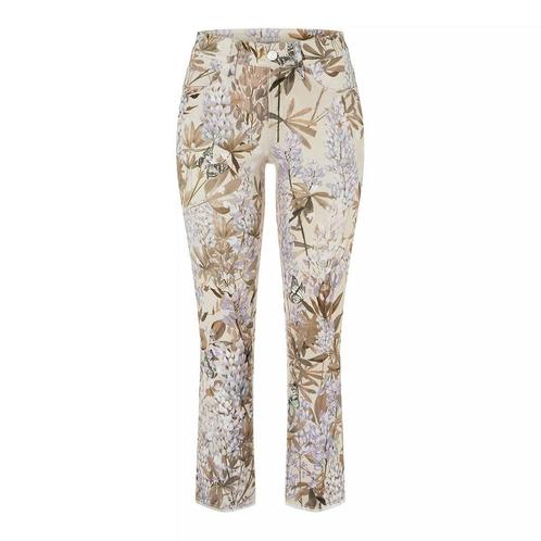 Cambio • Paris Easy Kick jeans bloemen • 36, Kleding | Dames, Broeken en Pantalons, Beige, Nieuw, Maat 36 (S), Verzenden