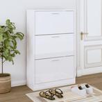 vidaXL Schoenenkast 63x24x103 cm bewerkt hout hoogglans wit, Verzenden, Nieuw