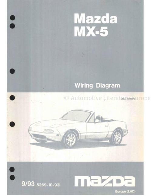 1993 MAZDA MX-5 ELECTRISCH SCHEMA ENGELS, Auto diversen, Handleidingen en Instructieboekjes