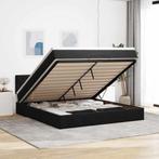 vidaXL Ottoman bed met matras en LEDs 180x200cm fluweel, Huis en Inrichting, Slaapkamer | Bedden, Eenpersoons, Verzenden, Zwart