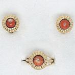 2-delige sieradenset - 18 karaat Geel goud - 5.00ct. tw., Sieraden, Tassen en Uiterlijk, Antieke sieraden