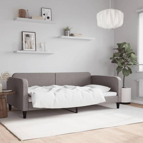 vidaXL Slaapbank 100x200 cm stof taupe, Huis en Inrichting, Slaapkamer | Bedden, 100 cm, 200 cm, Eenpersoons, Nieuw, Stof, Verzenden