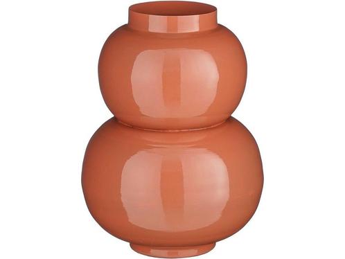 Mica Decorations Boyd Vaas - H37 x Ø26 cm - Metaal - Terra, Huis en Inrichting, Woonaccessoires | Overige, Nieuw, Verzenden