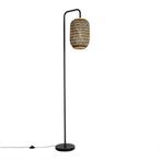 Oosterse vloerlamp bamboe met zwart - Yvonne, Huis en Inrichting, Lampen | Vloerlampen, Nieuw, Oosters, 150 tot 200 cm