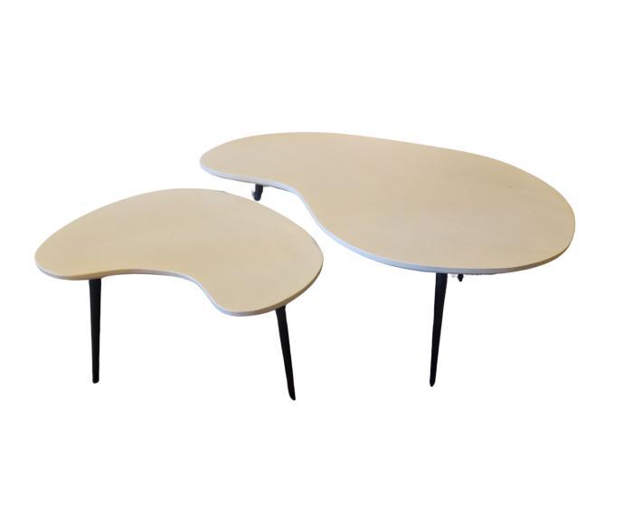 Salontafel Verona set van 2 mangohout 100x70x40 - Creme, Huis en Inrichting, Tafels | Salontafels, Nieuw, Ophalen of Verzenden