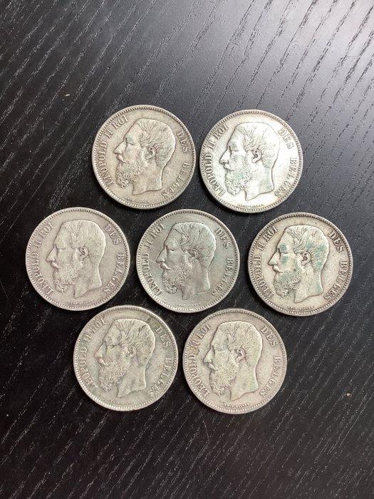 België. Leopold II. 5 Francs 1870 (Zonder minimumprijs), Postzegels en Munten, Munten | Nederland