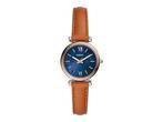 Fossil Carlie Mini - Dameshorloge 28 mm - Bruine leren band, Verzenden, Nieuw, Fossil