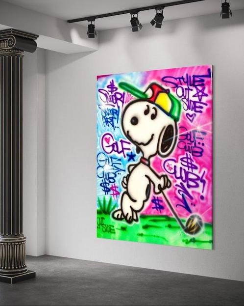 Outside313 - Snoopy - Golf Club, Antiek en Kunst, Kunst | Schilderijen | Modern