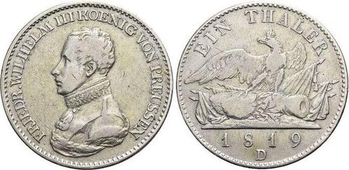 Taler, daalder 1819 D Brandenburg-Preussen Pruisen Friedr..., Postzegels en Munten, Munten | Europa | Niet-Euromunten, Verzenden