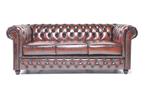 Chesterfield Eco Leather Line – Antiek Bruin 3-zits bank, Huis en Inrichting, Banken | Bankstellen, Overige materialen, Verzenden