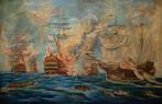 Nederlandse school (XX) - Grande battaglia navale - XL, Antiek en Kunst