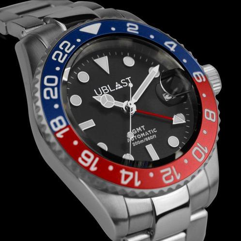 Ublast - Automatic Diver GMT - 20 ATM - UBDGM40BKR - Heren -, Sieraden, Tassen en Uiterlijk, Horloges | Heren
