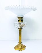 Petroleumlamp - Messing, Kristal, Opaline