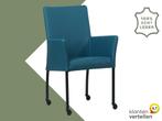 Leren eetkamerstoel Comfort met wieltjes en armleuning -, Huis en Inrichting, Stoelen, Overige kleuren, Nieuw, Leer, Ophalen of Verzenden