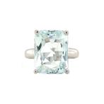 Witgouden ring met aquamarijn 14 krt, Ophalen of Verzenden, Nieuw