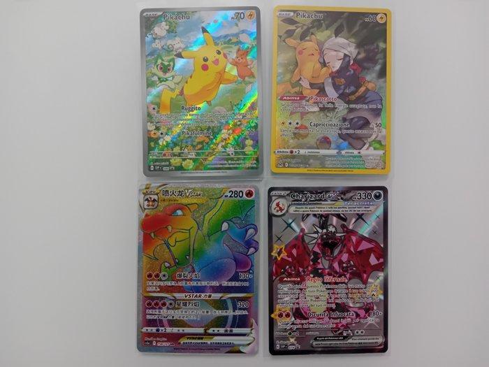 Pokémon - 4 Card - Pikachu, Charizard Foil, Full art,, Hobby en Vrije tijd, Verzamelkaartspellen | Pokémon