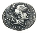 Romeinse Republiek. A. Albinus Sp.f, 96 BC. Denarius (three