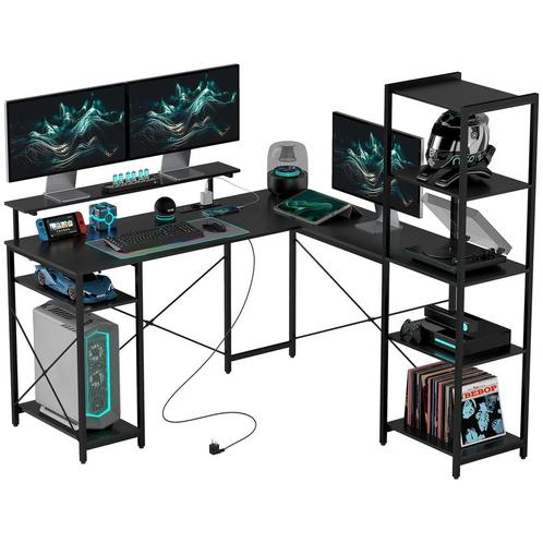 TRUUSK Bureau, L-vormige Computertafel 137 X 140 X 139,5 Cm, Huis en Inrichting, Bureaus, Nieuw, Verzenden