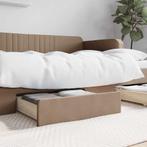 vidaXL Bedlades 2 st bewerkt hout en kunstleer, Verzenden, Nieuw, Bruin, Hout