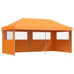 Partytent inklapbaar pop-up met 3 zijwanden oranje, Tuin en Terras, Partytenten, Verzenden, Nieuw, 2 meter of meer, Partytent