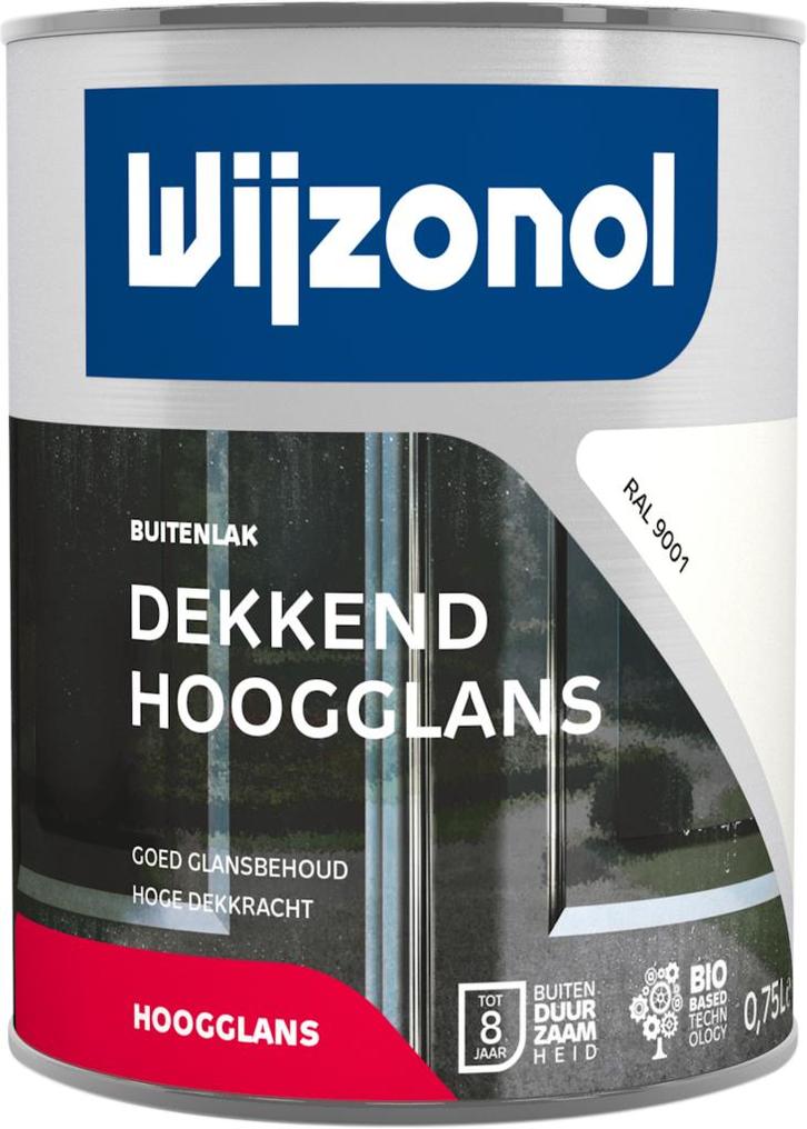 Wijzonol Dekkend Hoogglans Ral 9001 750 ml, Doe-het-zelf en Verbouw, Verf, Beits en Lak, Nieuw, Ophalen of Verzenden