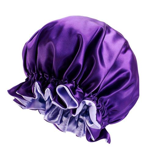 Paarse Satijnen Slaapmuts met randje / Reversible Satin Hair, Sieraden, Tassen en Uiterlijk, Uiterlijk | Haarverzorging, Nieuw