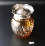 Kan - Glazen pot met zilveren opzetstuk, bewaar- en, Antiek en Kunst