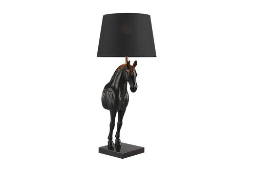 Tafellamp zwart BEAUTY 75cm horse Sculptuur zwart goud -, Huis en Inrichting, Lampen | Tafellampen, Ophalen of Verzenden