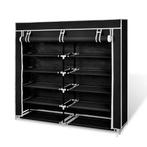 vidaXL Schoenenkast met hoes 115x28x110 stof zwart, Verzenden, Nieuw