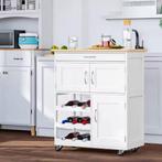 Keukenwagen met Lade, Wijnrek en Kastjes op Wielen 67 cm, Huis en Inrichting, Keuken | Keukenelementen, Verzenden, Nieuw