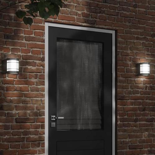 vidaXL Buitenwandlamp roestvrij staal zwart, Tuin en Terras, Buitenverlichting, Nieuw, Verzenden