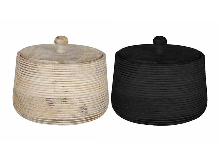 JENS Living Mango Opbergpot XL - Ø22 x 20 cm - Zwart, Huis en Inrichting, Woonaccessoires | Overige, Nieuw, Verzenden